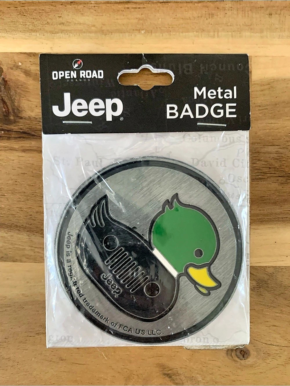 Jeep Open Road duck metal badge NWT